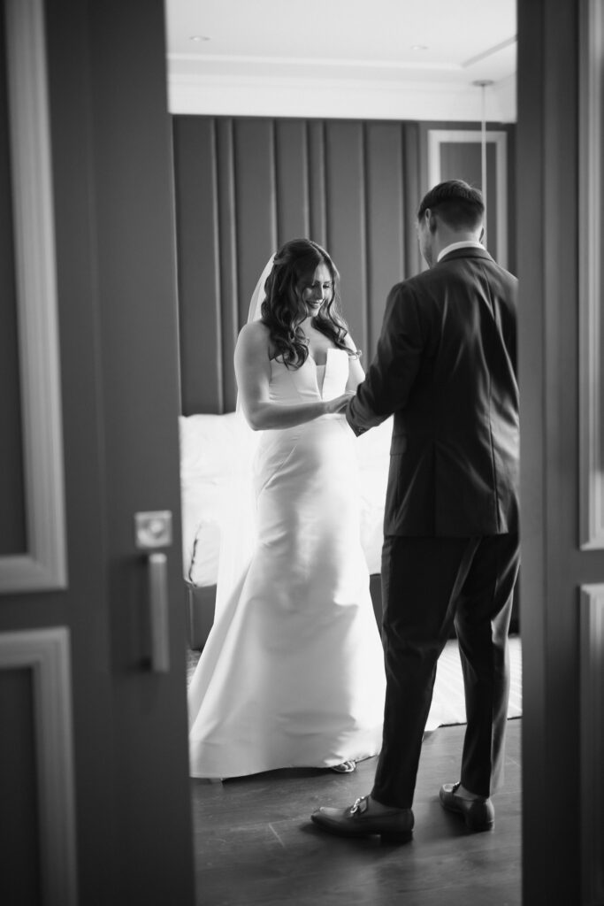First Look in the Bridal Suite at LaSalle Chicago