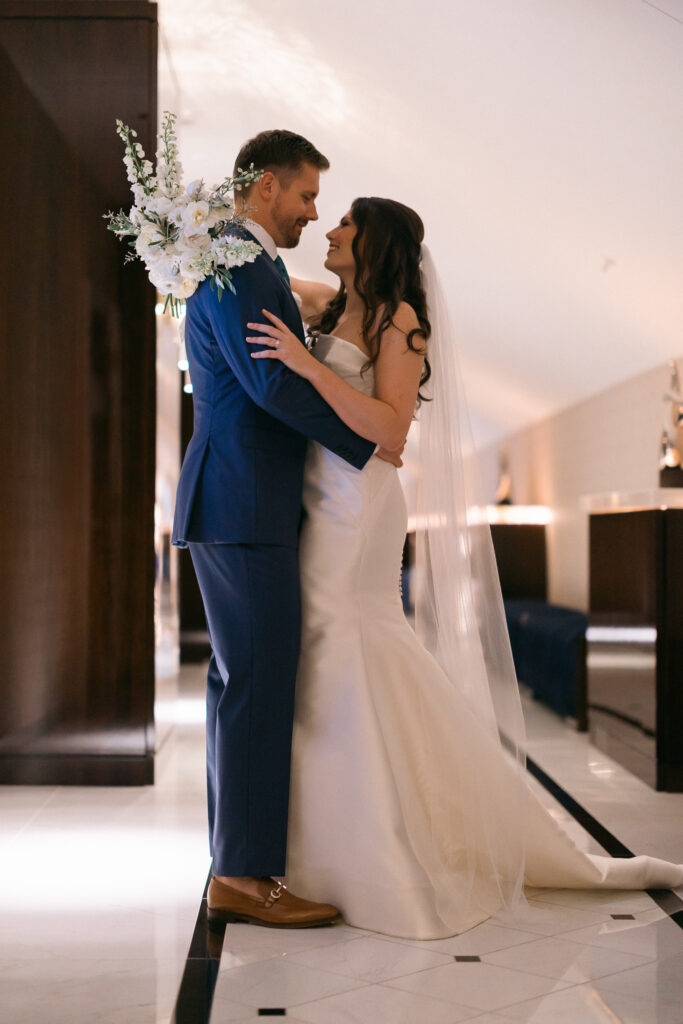 Bridal Portrait in the Halls at the LaSalle Chicago