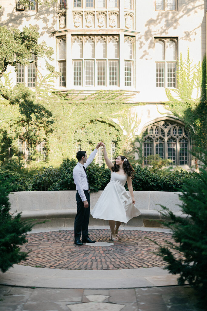Downtown Chicago Engagement Photos at University of Chicago