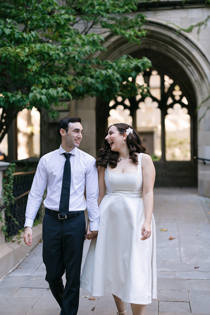 Candid Downtown Chicago Engagement Photos at University of Chicago